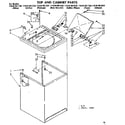 Kenmore 11081361420 top and cabinet parts diagram