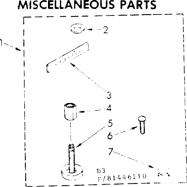 Kenmore 11081446610 miscellaneous parts diagram