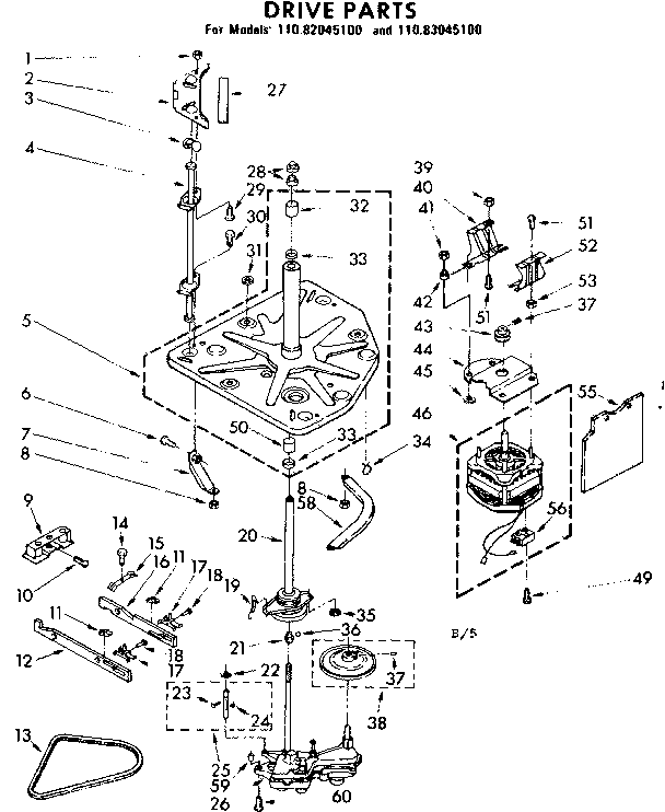Kenmore 11082045100 drive parts diagram
