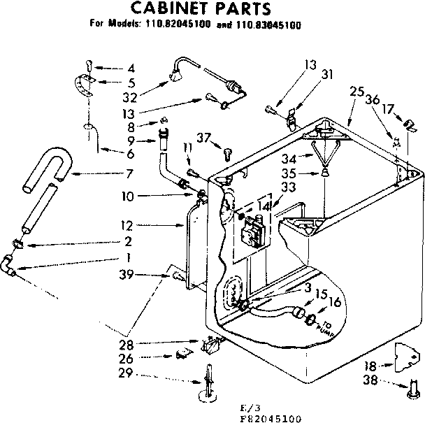 Kenmore 11082045100 cabinet parts diagram