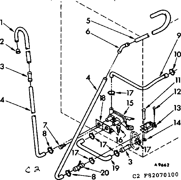 Kenmore 11083070200 water system suds only diagram