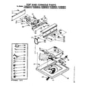 Kenmore 11083070110 top and console parts diagram
