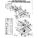 Kenmore 11082071100 top and console parts diagram