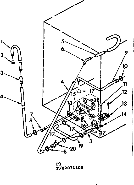 Kenmore 11083071600 water system suds only diagram