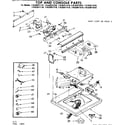 Kenmore 11083071610 top and console parts diagram