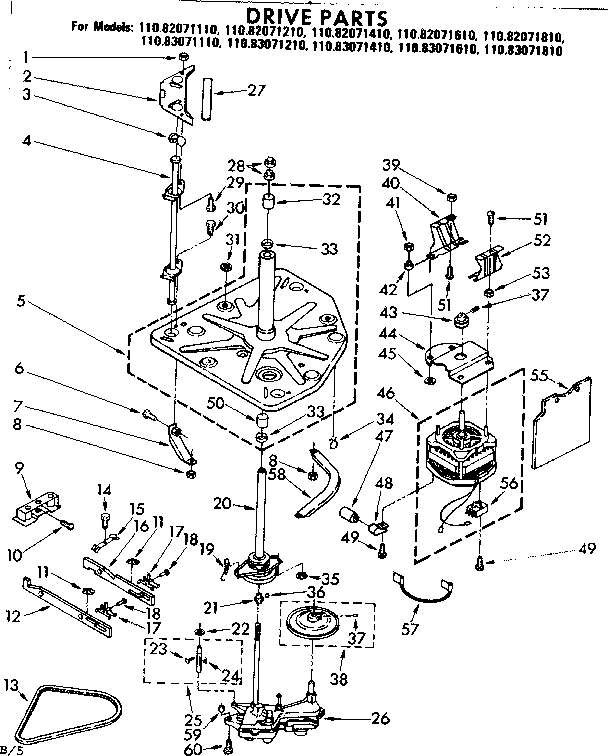 Kenmore 11082071810 drive parts diagram