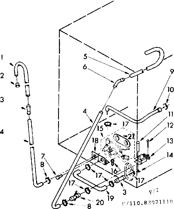 Kenmore 11082071810 water system suds only diagram
