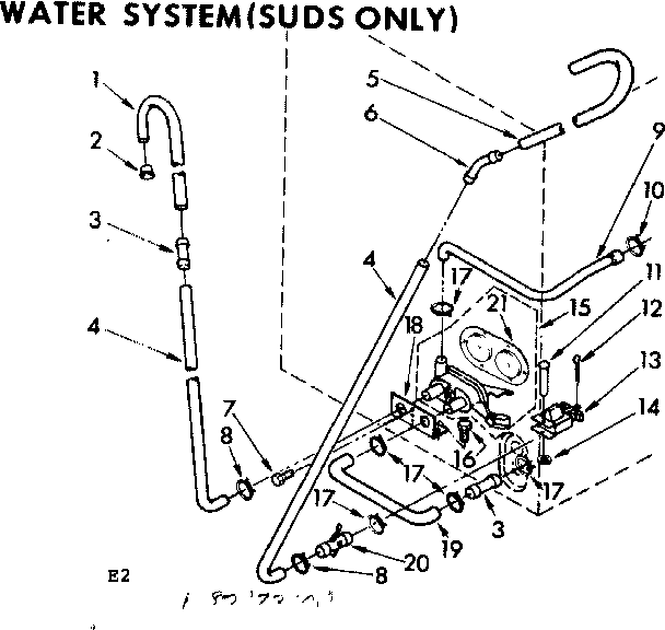 Kenmore 11082072200 water system suds only diagram