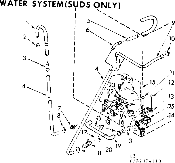 Kenmore 11083074110 water system suds only diagram