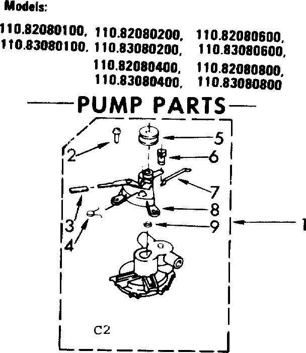 Kenmore 11082080800 pump parts diagram