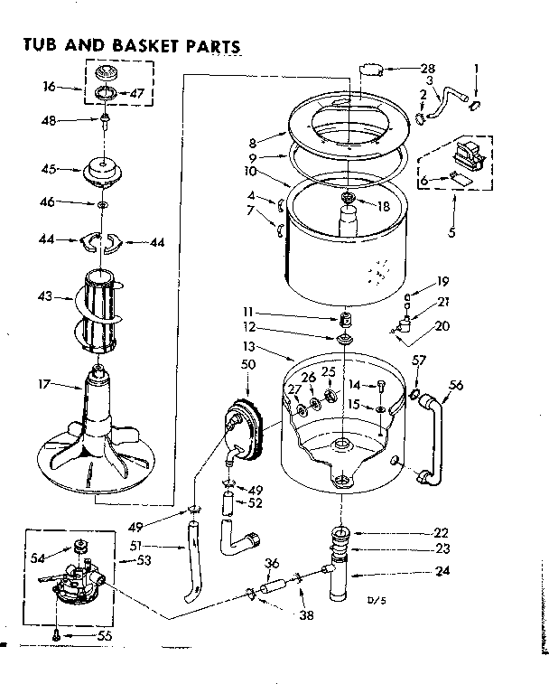 Kenmore 11083082800 tub and basket parts diagram