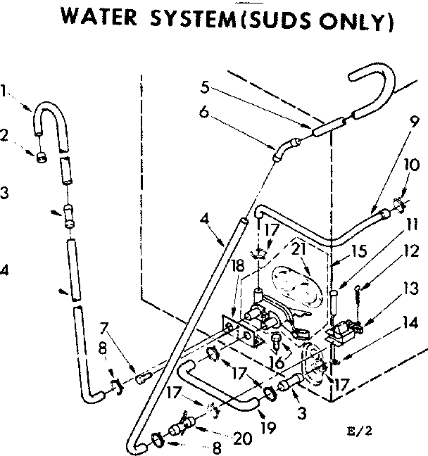 Kenmore 11083082800 water system suds only diagram
