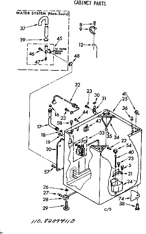 Kenmore 11082094210 cabinet parts diagram