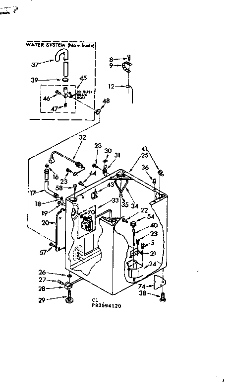 Kenmore 11083094820 cabinet parts diagram