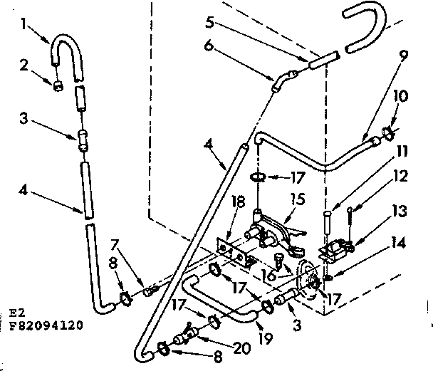 Kenmore 11083094820 water system suds only diagram