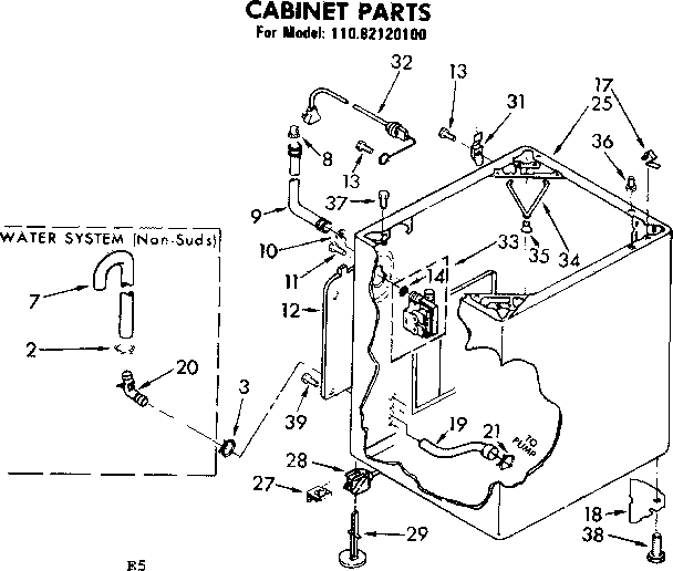 Kenmore 11082120100 cabinet parts diagram