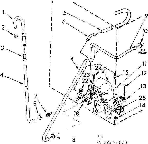 Kenmore 11083151110 water system parts diagram