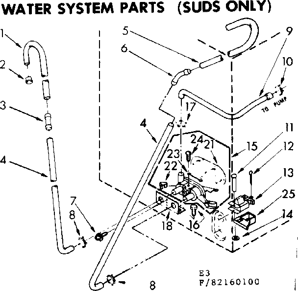 Kenmore 11082160400 water system parts suds only diagram
