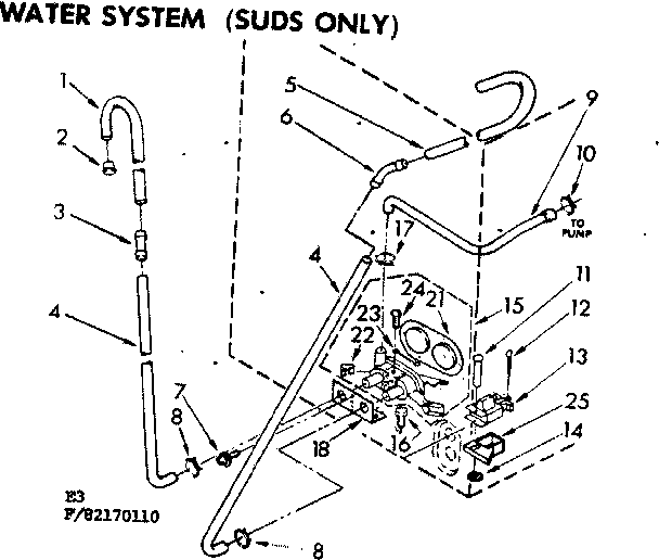 Kenmore 11082170110 water system suds only diagram