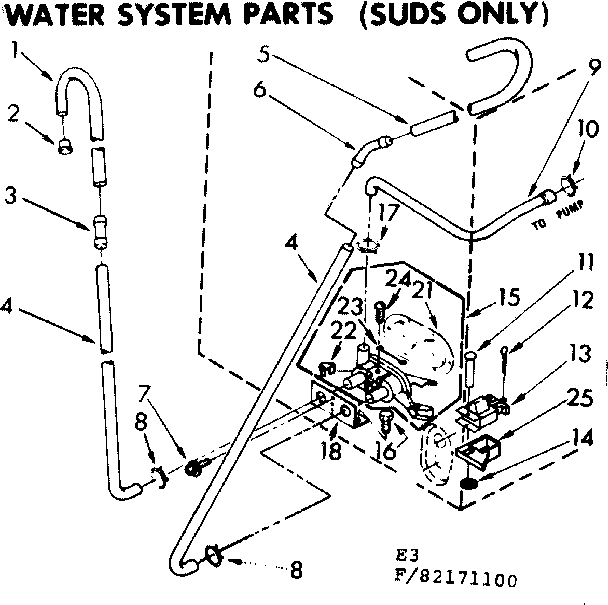 Kenmore 11082171800 water system parts suds only diagram