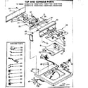 Kenmore 11083171610 top and console parts diagram