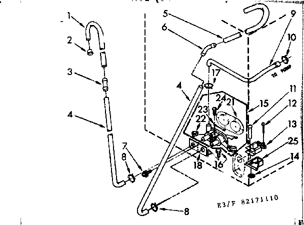 Kenmore 11082171610 water system parts suds only diagram