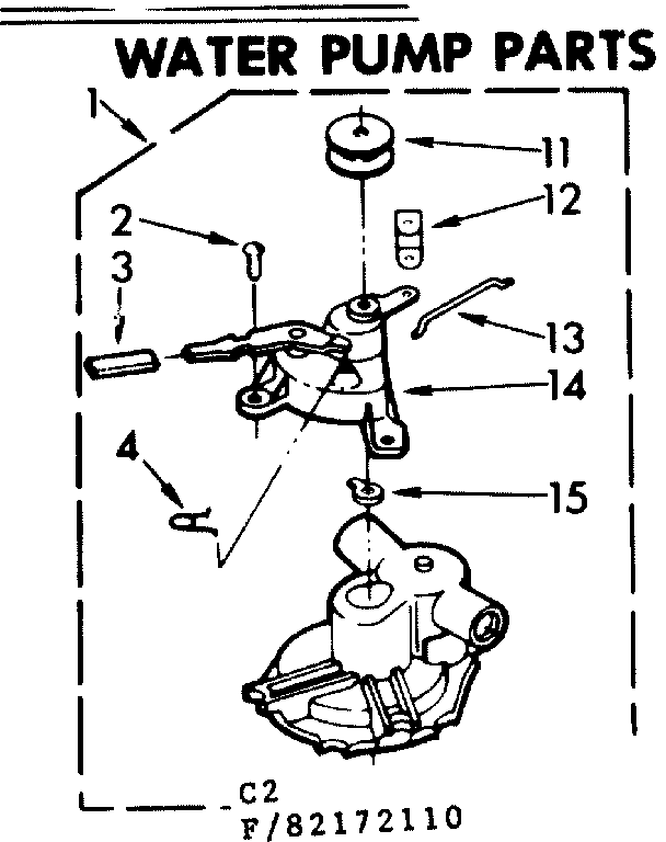 Kenmore 11082172210 water pump parts diagram