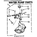 Kenmore 11083172610 water pump parts diagram