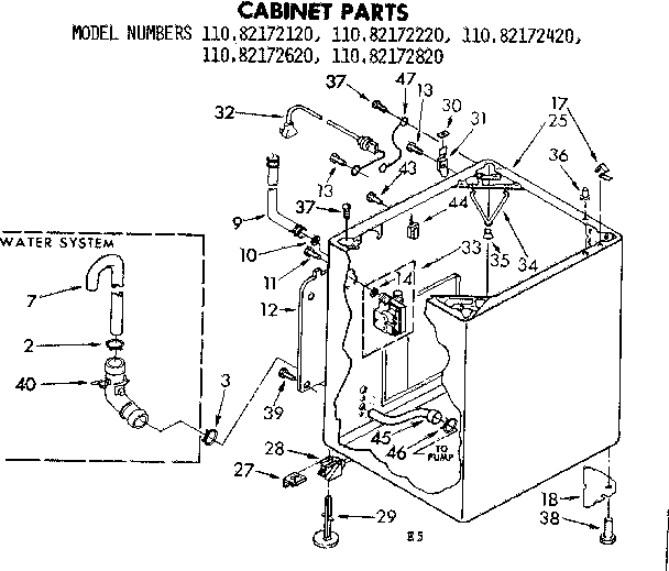 Kenmore 11082172120 cabinet parts diagram