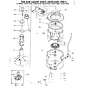 Kenmore 11083172830 tub and basket parts non-suds only diagram
