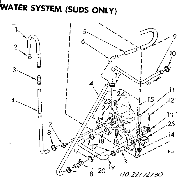Kenmore 11083172430 water system suds only diagram