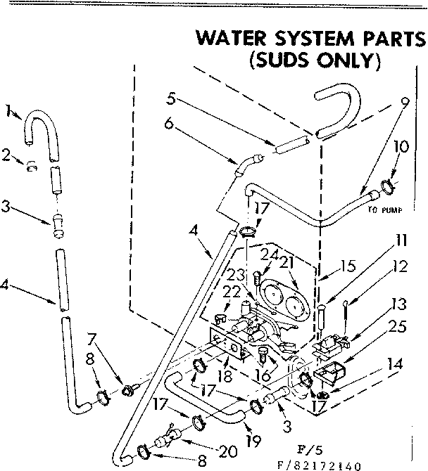 Kenmore 11083172840 water system parts suds only diagram