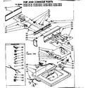 Kenmore 11082174410 top and console parts diagram