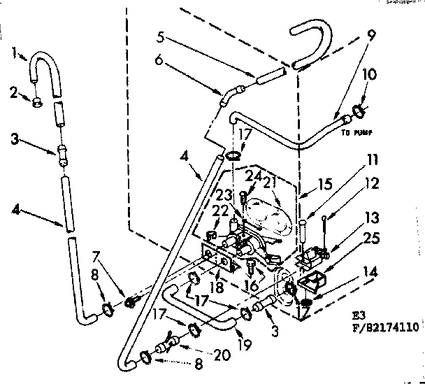 Kenmore 11082174410 water system suds only diagram