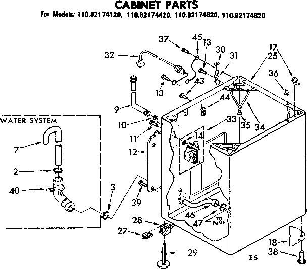 Kenmore 11082174120 cabinet parts diagram