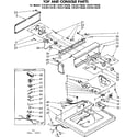Kenmore 11083174630 top and console parts diagram
