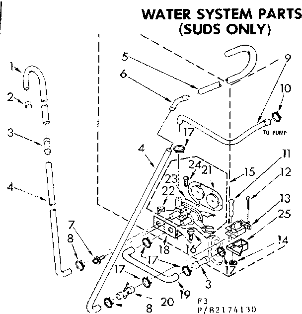 Kenmore 11082174130 water system parts suds only diagram