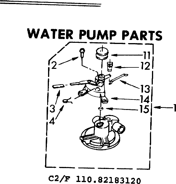 Kenmore 11082183420 water pump parts diagram
