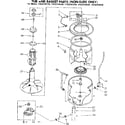 Kenmore 11083183830 tub and basket parts non-suds only diagram