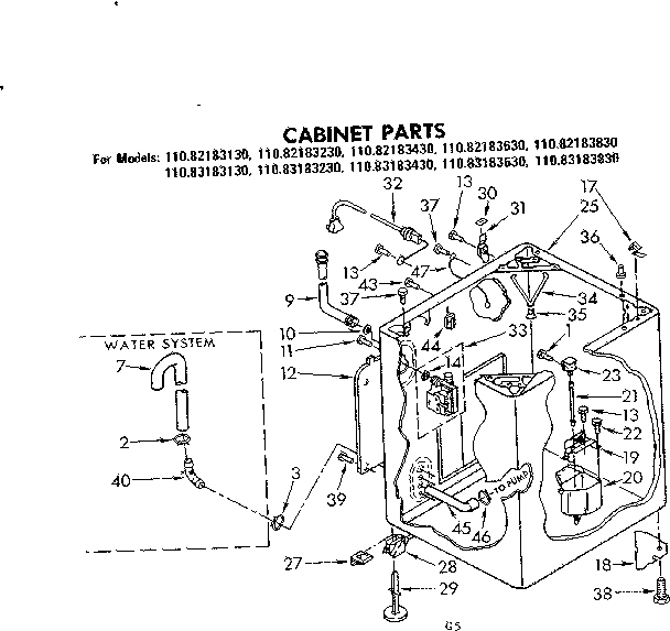 Kenmore 11082183630 cabinet parts diagram