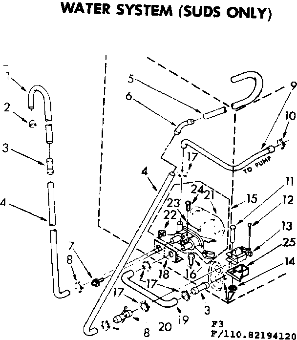 Kenmore 11082194220 water system suds only diagram
