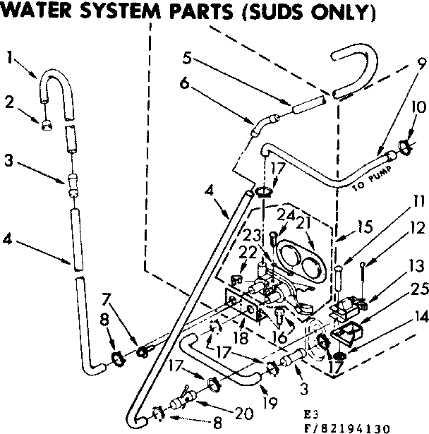 Kenmore 11082194430 water system parts suds only diagram