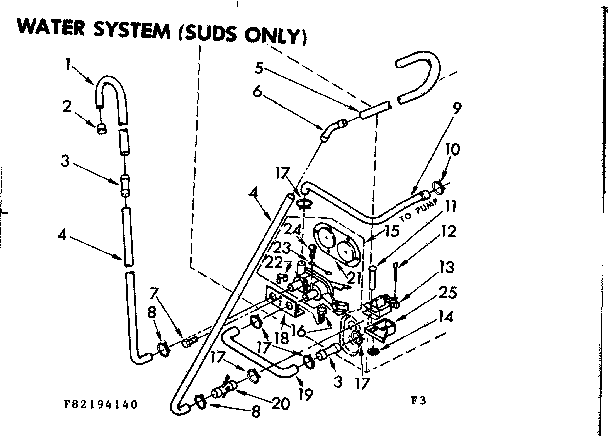 Kenmore 11083194840 water system suds only diagram