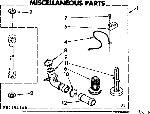 Kenmore 11083194840 miscellaneous parts diagram