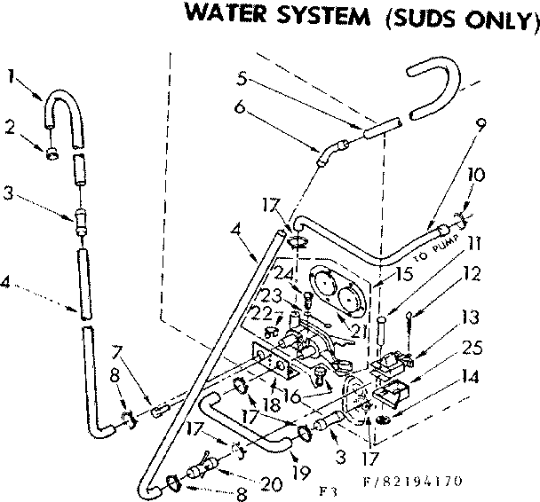 Kenmore 11083194470 water system suds only diagram