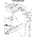 Kenmore 11083230100 top and console parts diagram