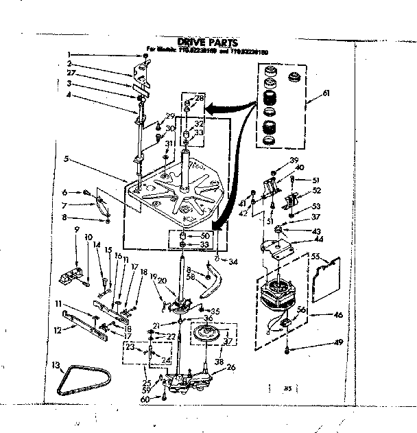 Kenmore 11082230100 drive parts diagram