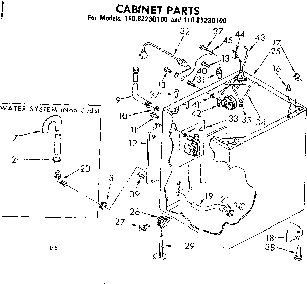 Kenmore 11082230100 cabinet parts diagram