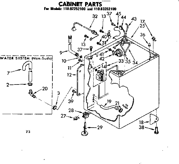Kenmore 11083252100 cabinet parts diagram