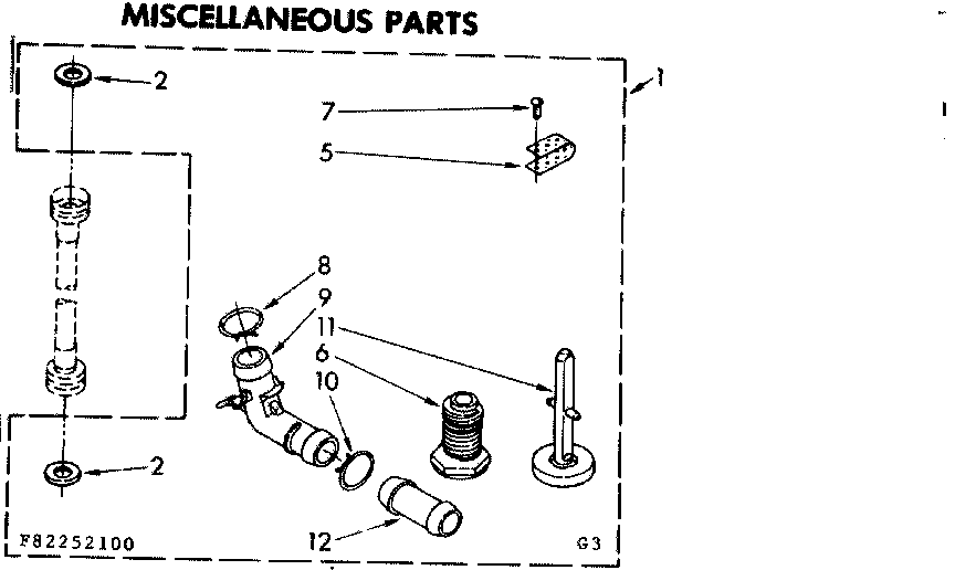 Kenmore 11083252100 miscellaneous parts diagram